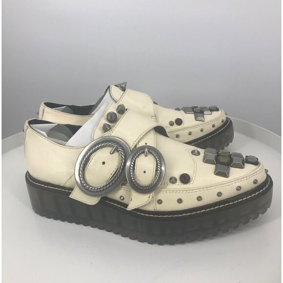 NEW Coach Studded Rivet Ivory Creepers - Picture 5 of 8